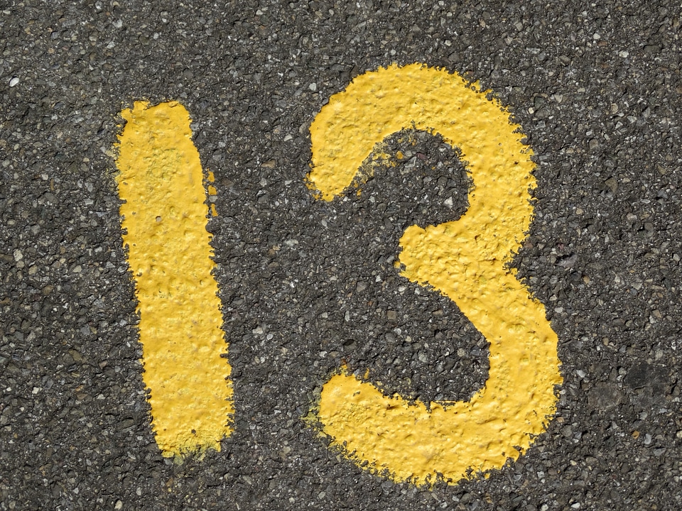 Yellow Number Thirteen