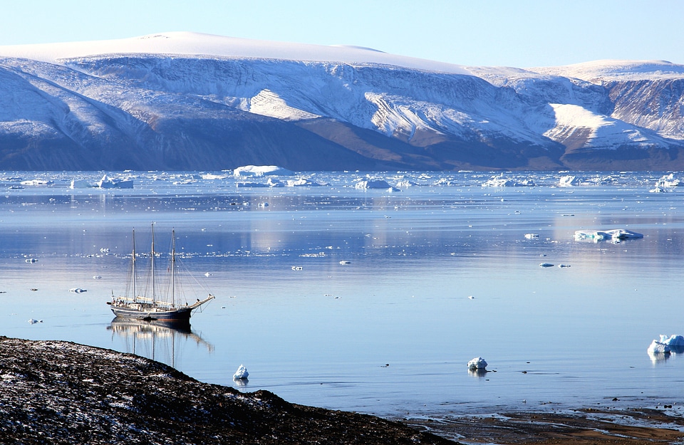 Mountain and Water landscape in Greenland
