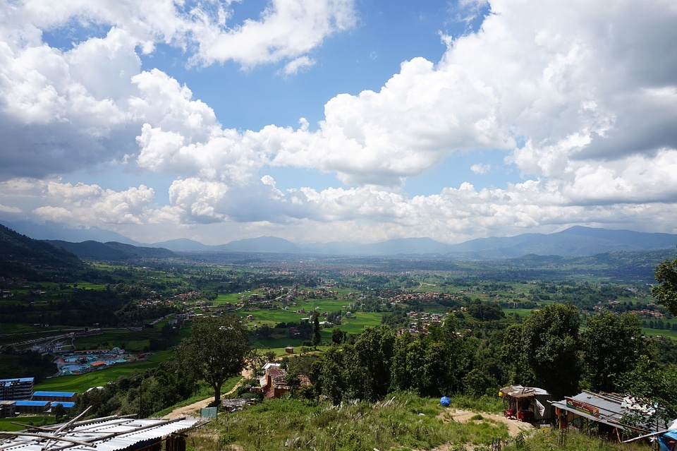 Sky and Clouds Over the Landscape in Kathmandu, Nepal