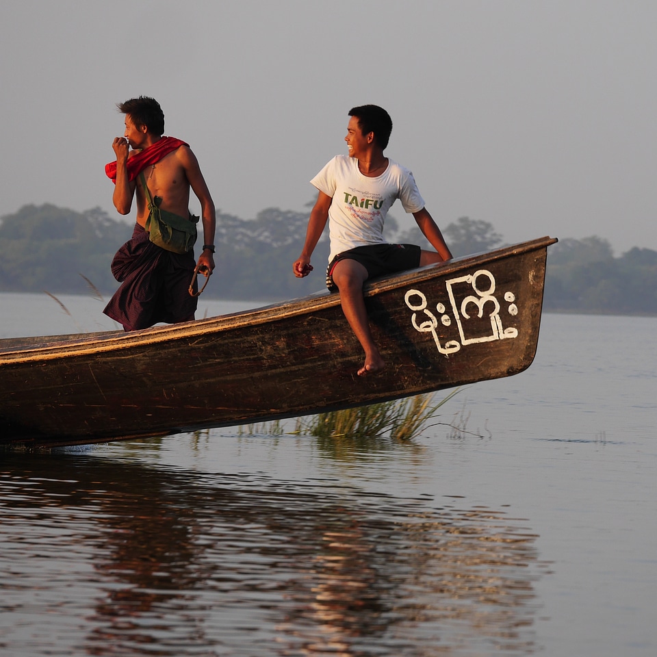 Fisherman fishing boat burma