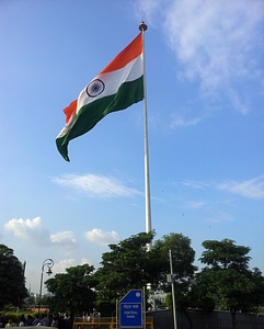 Indian Flag in Central Park in Delhi, India photo