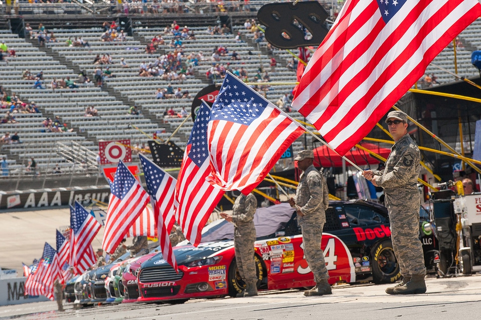 Patriotism display at Dover International Speedway, Delaware