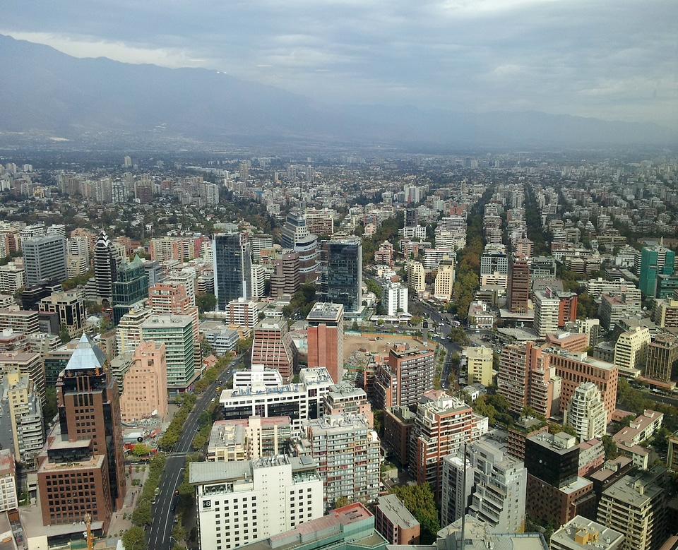 Buildings and Cityscape and clouds of Santiago, Chile