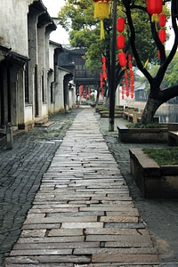 Small Walking Road in town in Wuxi, Jiangsu, China