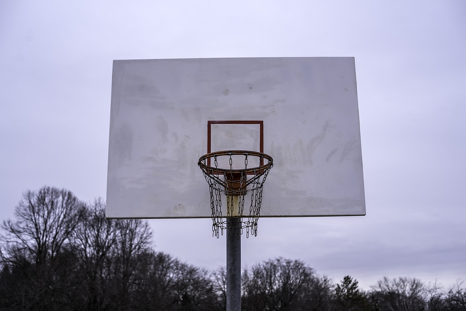 Basketball goal in the playground