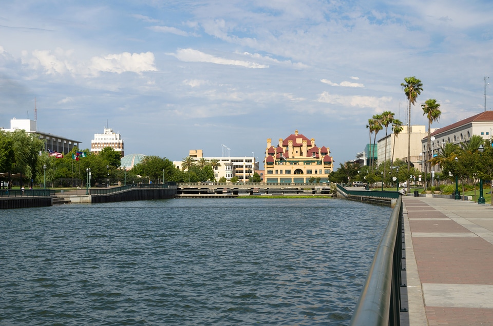 Downtown Stockton's waterfront in June 2013 in Stockton, California