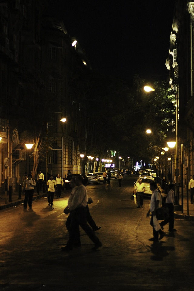 Evening and night in Mumbai, India