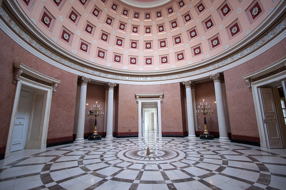 Hall under the dome in the National Museum in Budapest, Hungary
