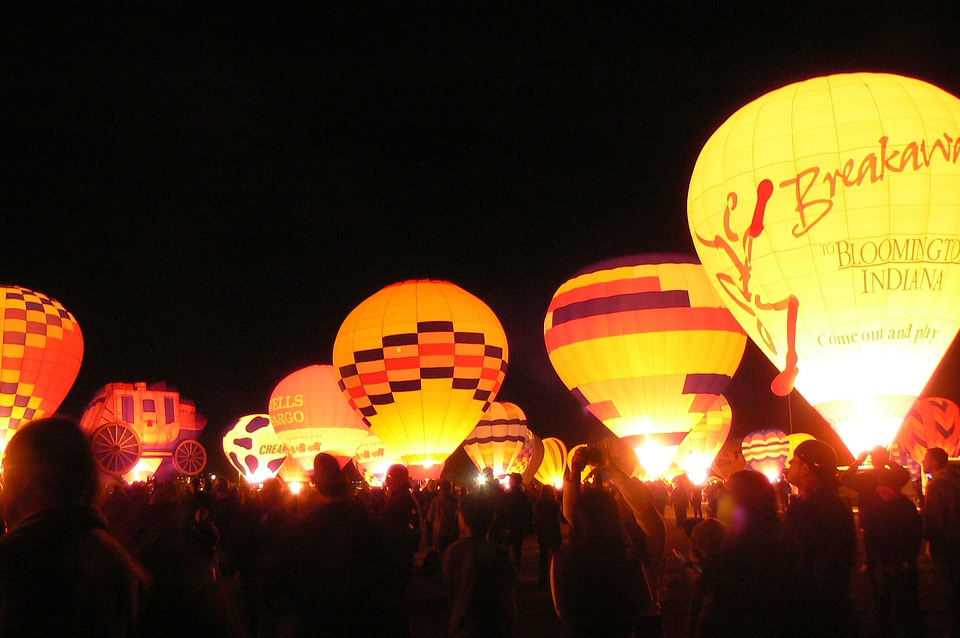 Hot Air Balloon Glow in Albuquerque, New Mexico