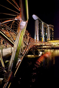 Bridge architecture at Night in Singapore photo