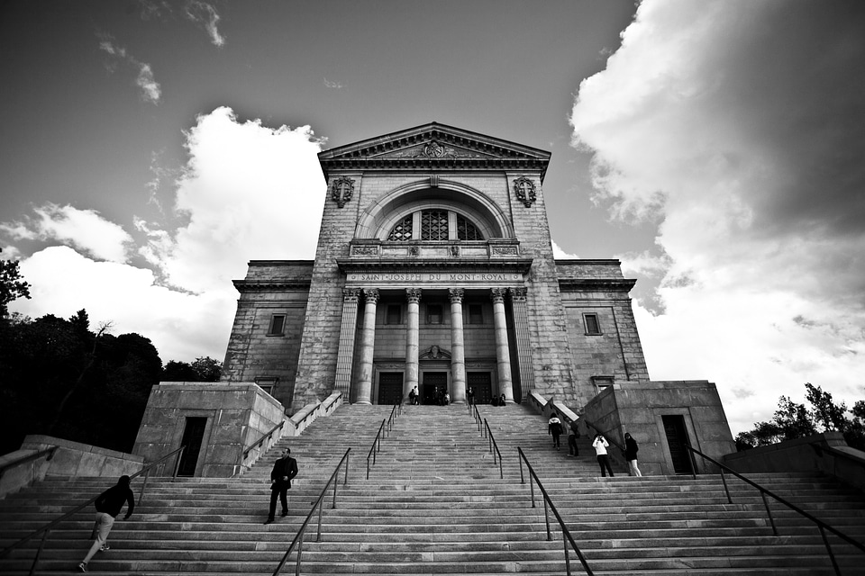 Frontal Shot of monument building in Montreal, Quebec, Canada