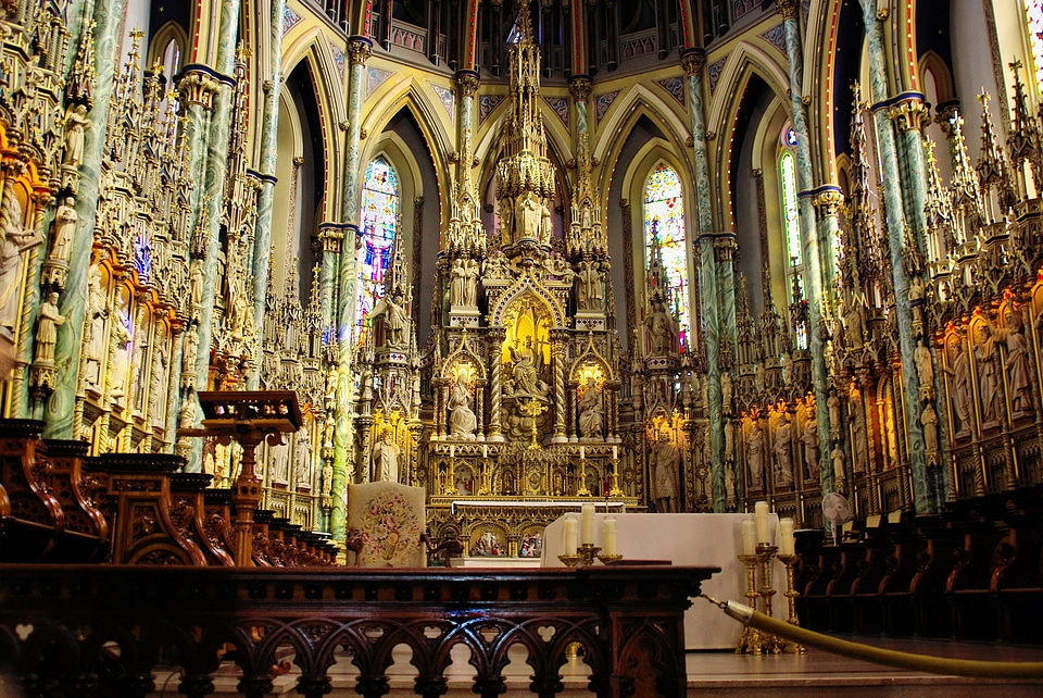 Inside the Big Cathedral in Ottawa, Ontario, Canada photo
