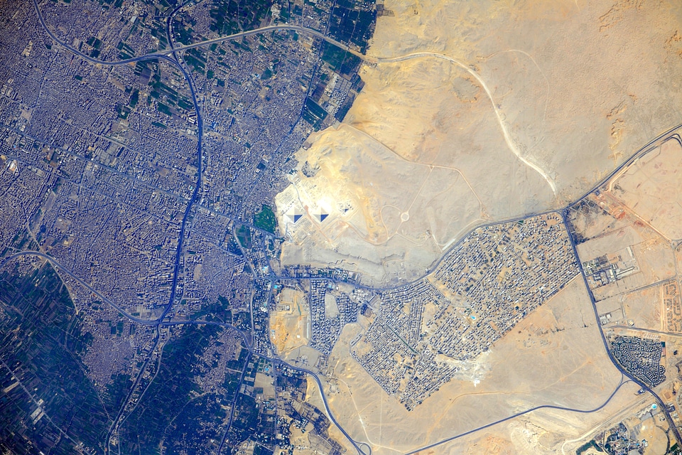 Satellite Images of Giza and Pyramids, Egypt