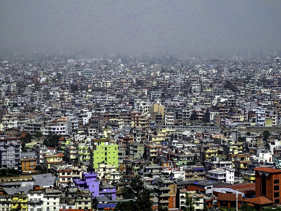 Urban expansion in Kathmandu in Nepal
