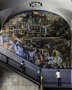 Rivera's History of Mexico mural in Mexico City