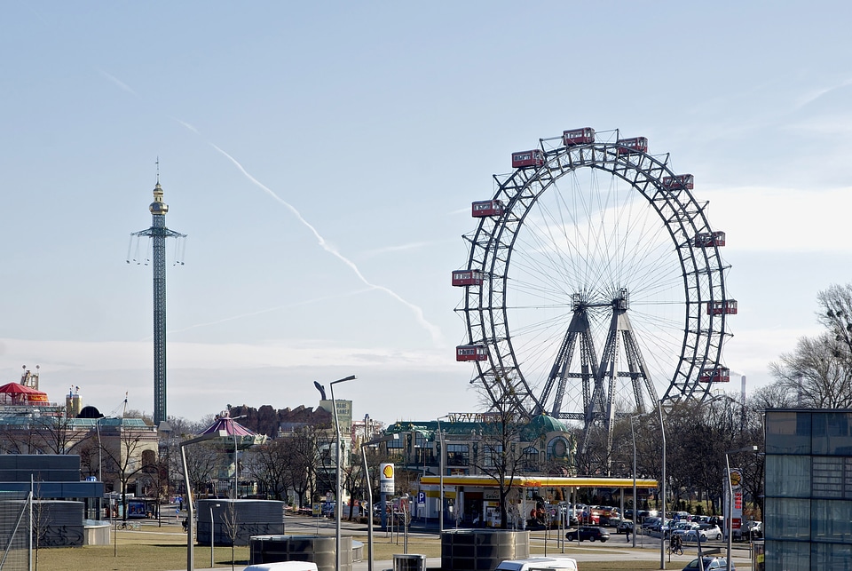Der Wurstelprater and Ferris Wheel in Vienna, Austria