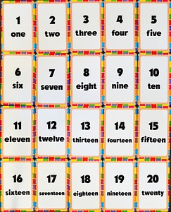 Sheet of English Numbers photo