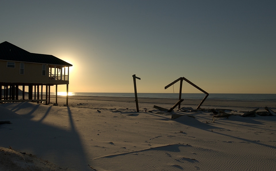 Hurricane damage sea