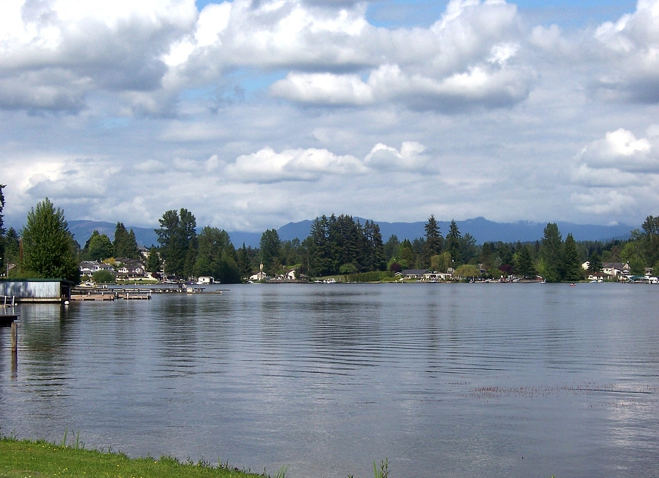 Landscape and sky of Lake Stevens in Washington
