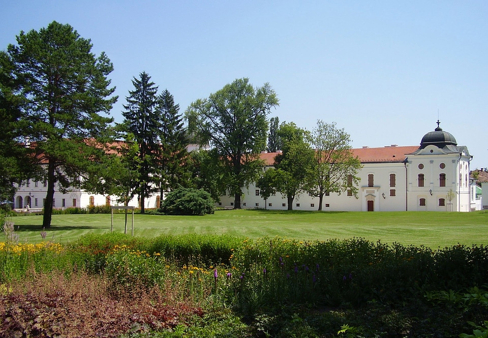 The park of Royal Castle in Godollo, Hungary