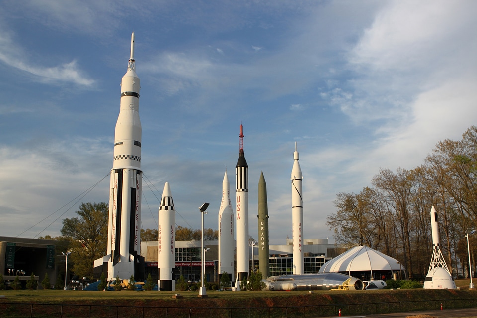 Historic Rockets at the NASA Park in Huntsville, Alabama