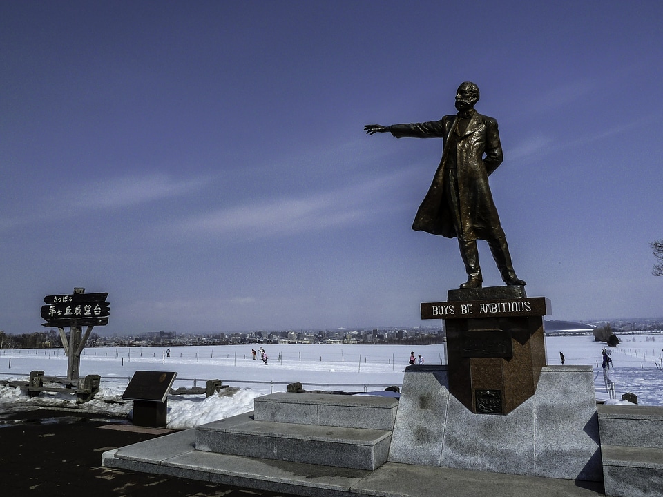 William S Clark Statue at Hitsujigaoka Observation Hill in Sapporo, Japan