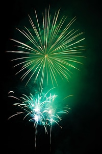 Green Fireworks Celebrating the New Year photo