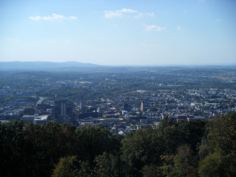 View of Reading from the top of the hill in Pennsylvania