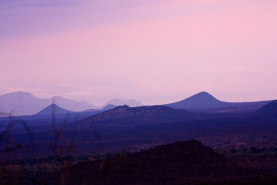 Mountain landscape Silhouette in Kenya, Africa