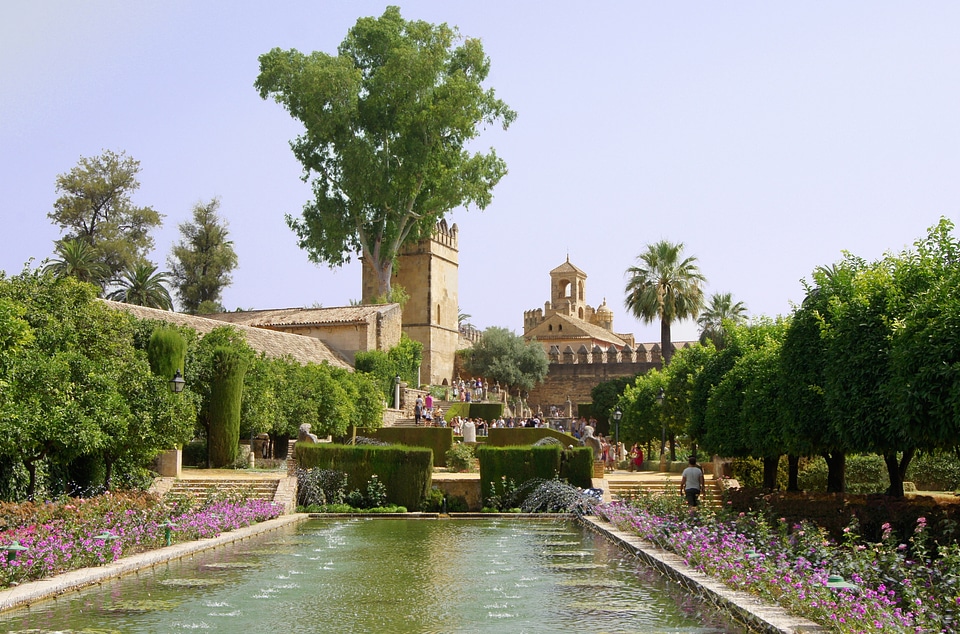 Gardens of the Alcázar de los Reyes Cristianos in Cordoba, Spain