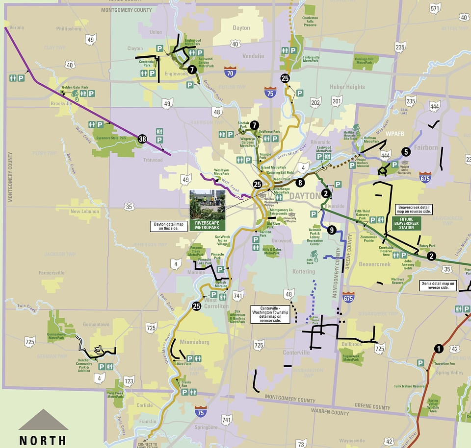 Dayton Regional Bike Trail Map in Ohio