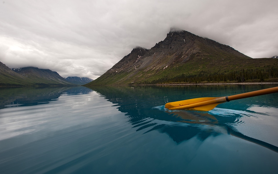 Paddling on Upper Twin Lake in Lake Clark National Park