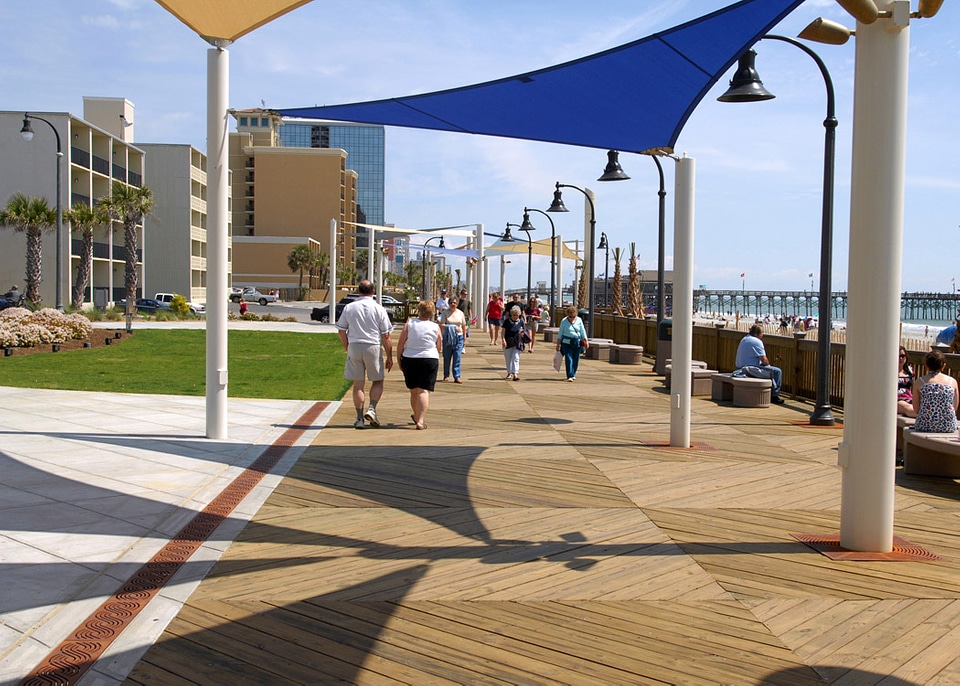 Sidewalk Near the Beach at Myrtle Beach, South Carolina