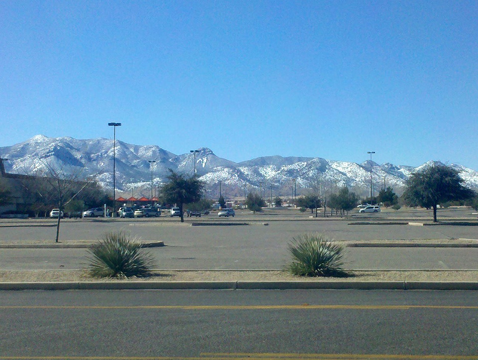 Huachuca Mountains in the winter in Sierra Vista, Arizona