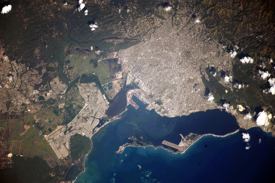 Satellite Image of Kingston, Jamaica