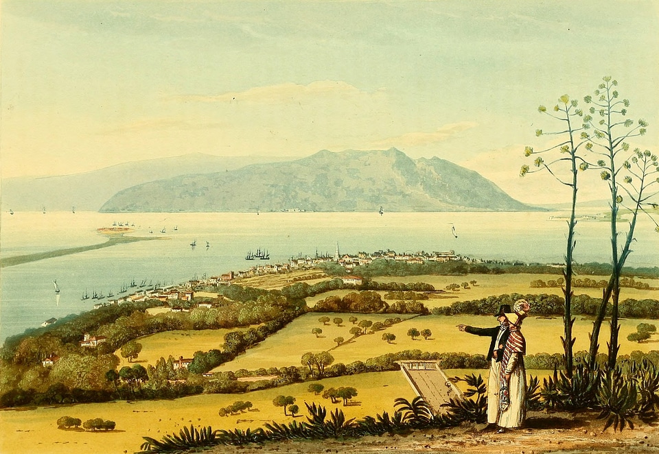 Ships and landscape at Port Royal, Jamaica