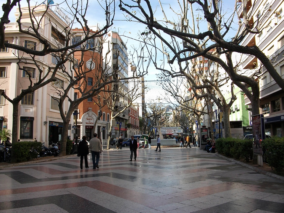 Passeig de les Germanies in Gandia, Spain