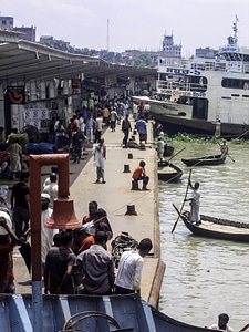 Sadarghat on Burigonga River in Dhaka, Bangladesh
