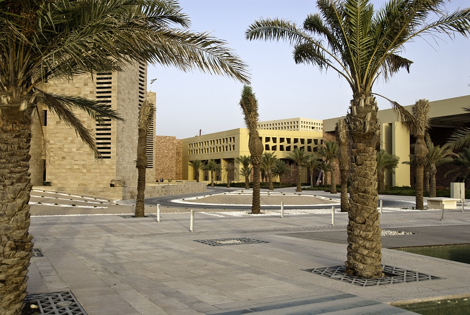 Desert city and landscape in Doha, Qatar photo