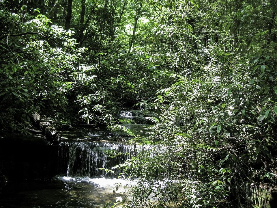 Waterfall on Carrick Creek Nature Trail, in Table Rock State Park in South Carolina