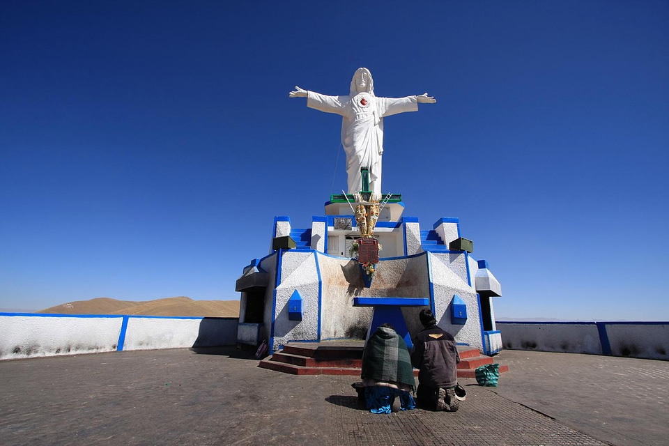 White Christ Statue in Juliaca, Peru