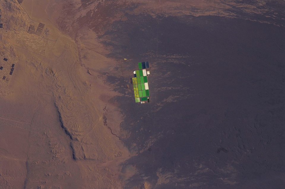 Salt evaporation ponds in the Atacama Desert
