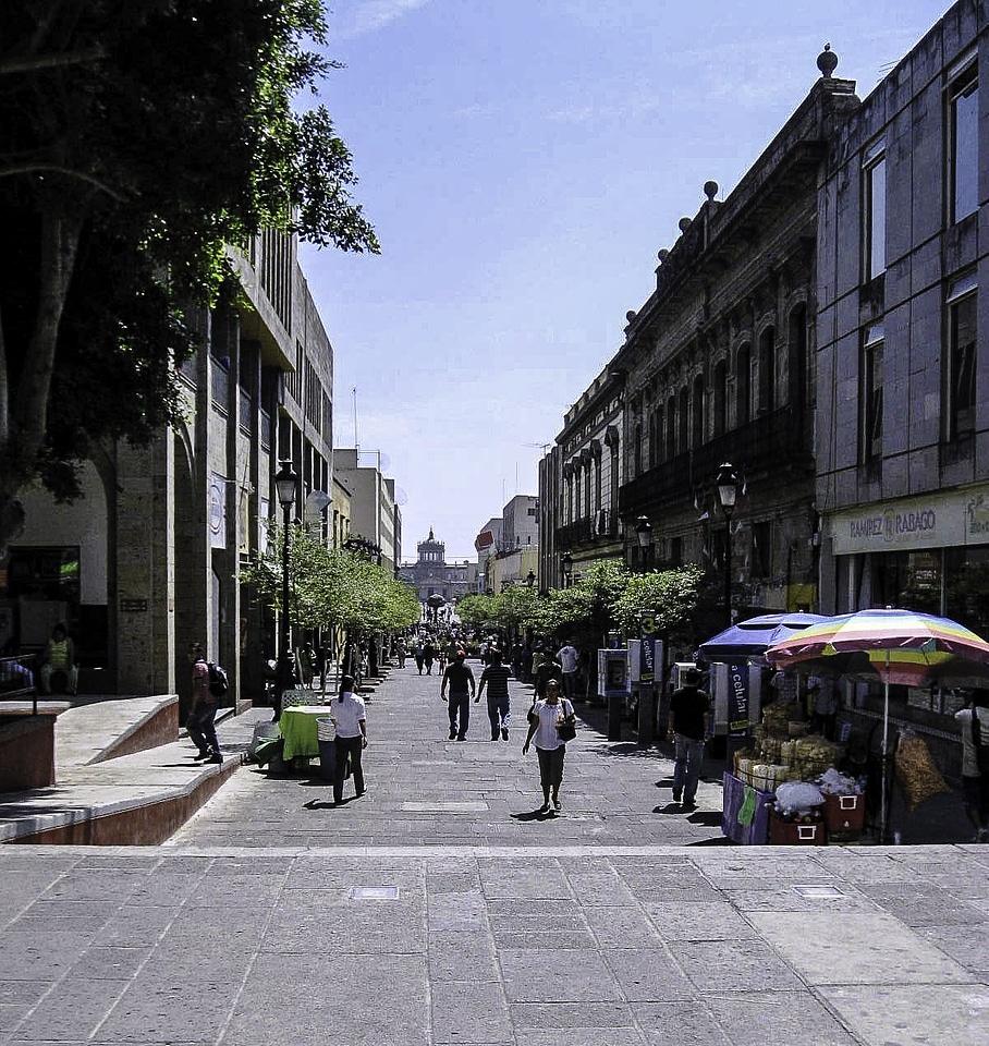 Morelos Street in downtown in Guadalajara, Mexico