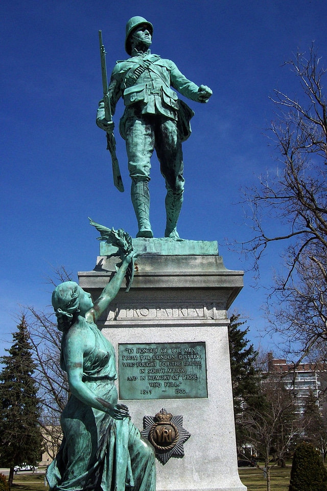 London's Boer War statue, Victoria Park in Ontario, Canada