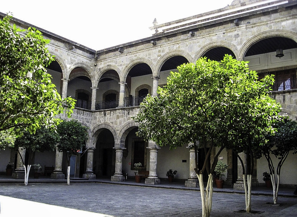 Patio inside the Palace in Guadalajara, Mexico