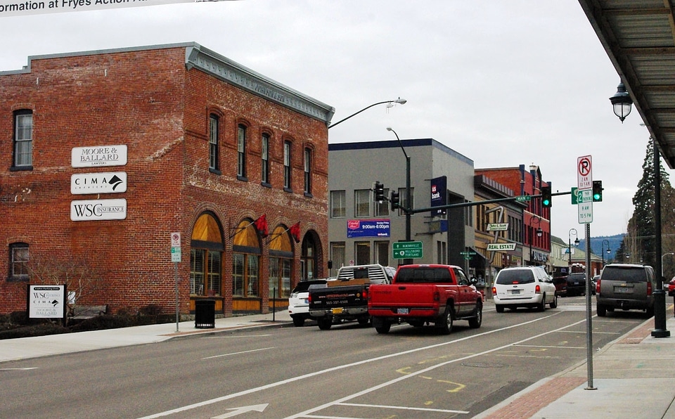 Pacific Avenue in downtown Forest Grove, Oregon photo