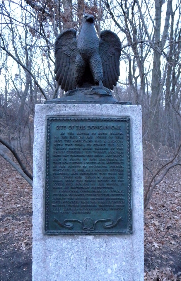 Dongan Oak memorial in Prospect Park remembering Battle of Long Island