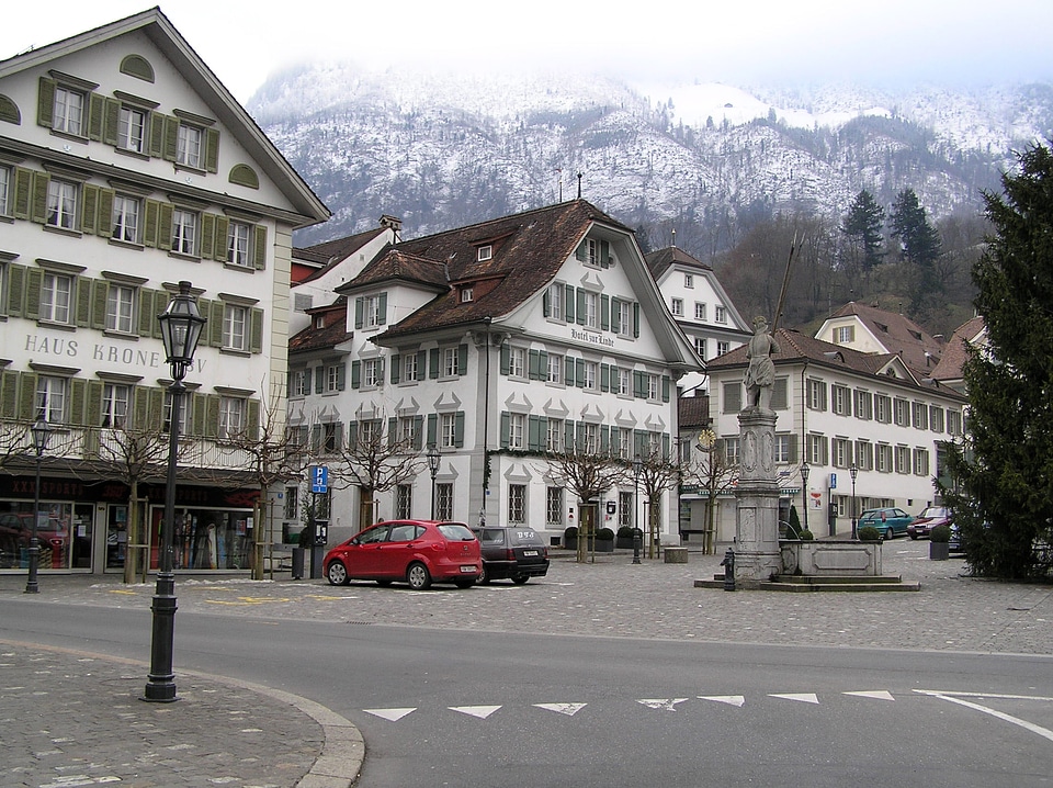 The village square in Stans, Switzerland