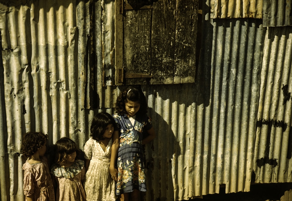 Children in a company housing settlement, 1941