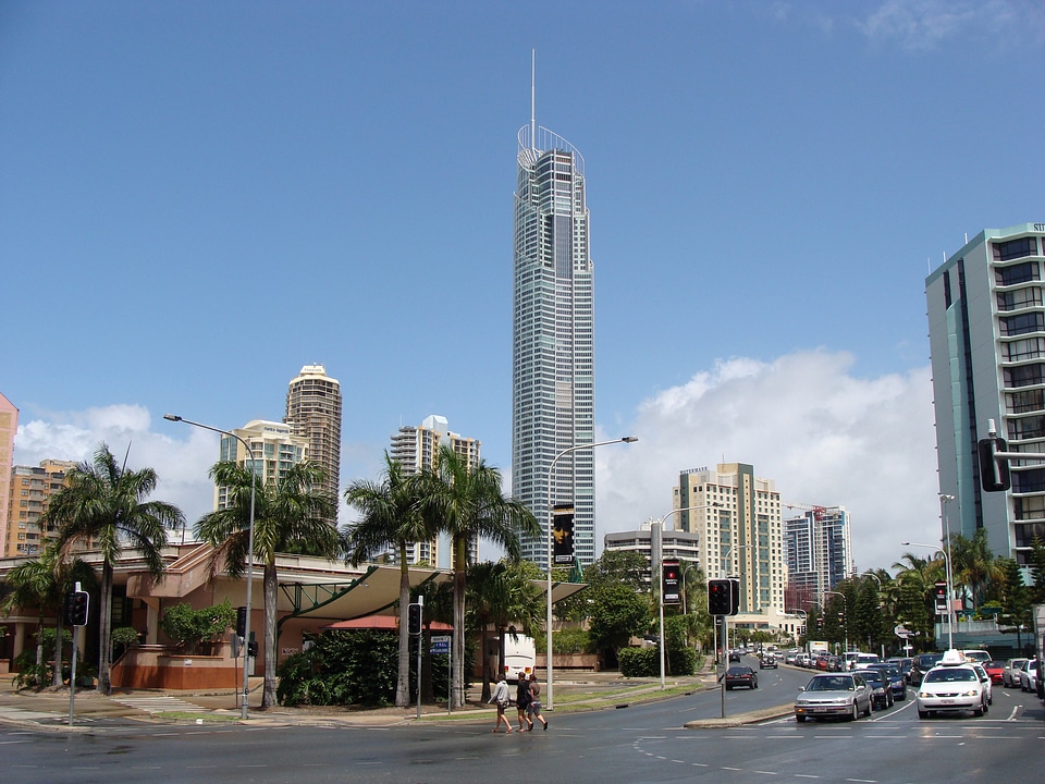 Gold Coast Highway and Skyscrapers in Queensland, Australia